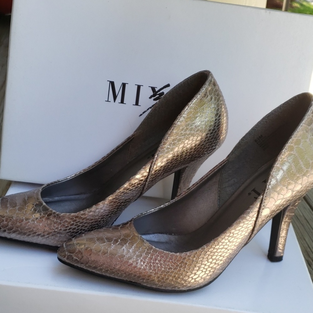 Pewter Snake Pumps  worn once